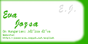 eva jozsa business card